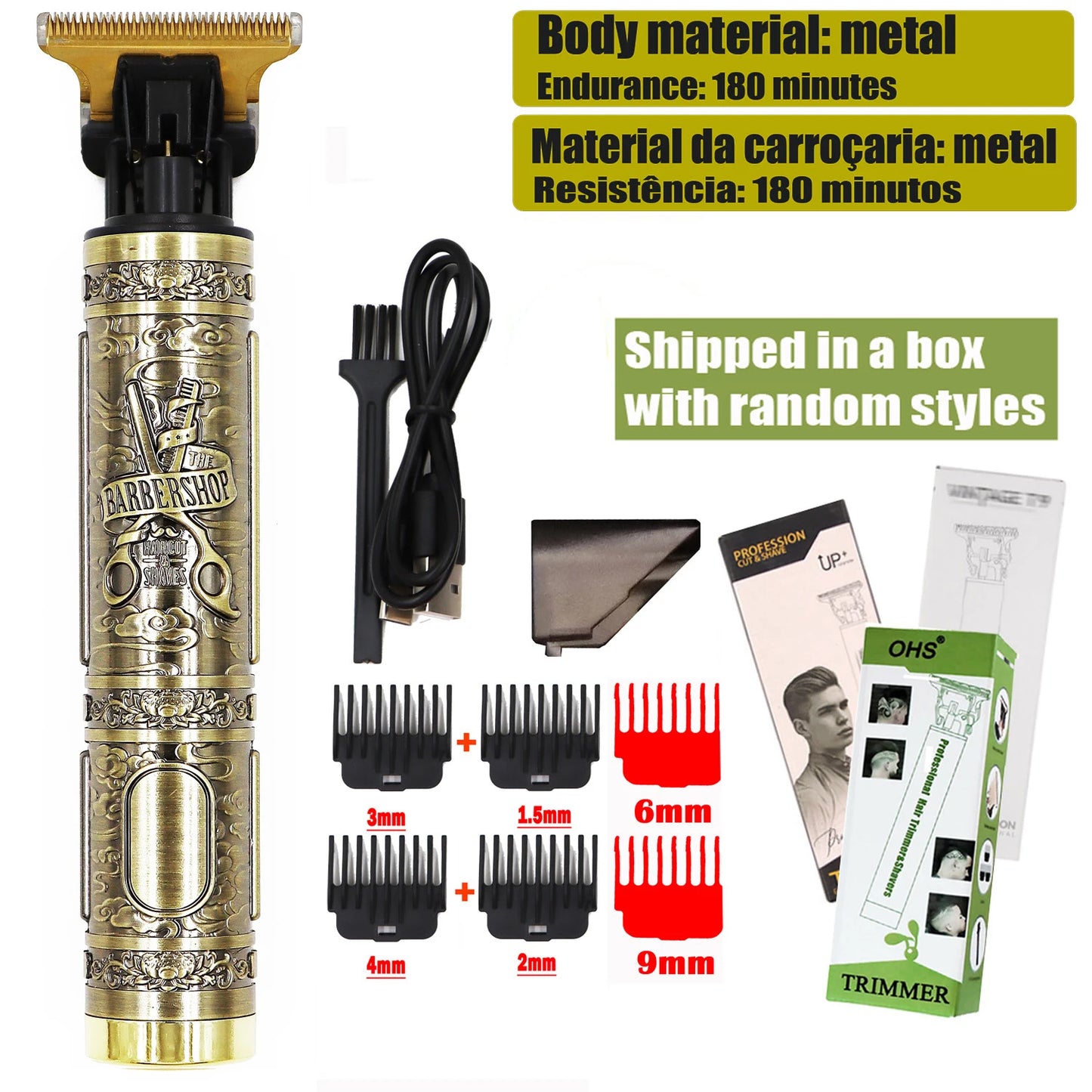 Vintage T9 Hair Clipper Beard Shaving Body Hair Trimmer Clippers Electric Men Haircut Machine 0mm Barber Shaver