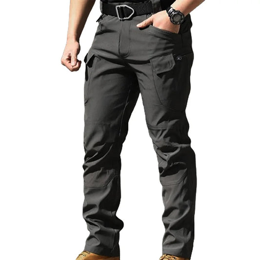 Men Fashion Cargo Pants Solid Color Multi-Pockets Waterproof Trousers Fall Casual Jogger Pants Sweatpants
