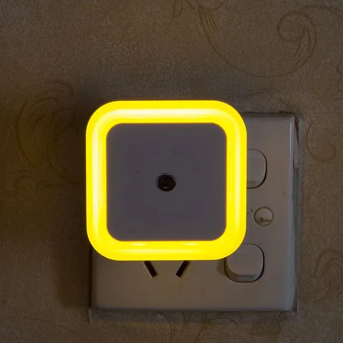 1-4pcs LED Wireless Sensor Night Light EU US Plug Mini Square Night