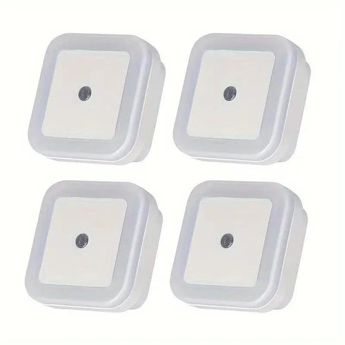 1-4pcs LED Wireless Sensor Night Light EU US Plug Mini Square Night