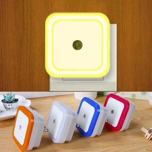 1-4pcs LED Wireless Sensor Night Light EU US Plug Mini Square Night