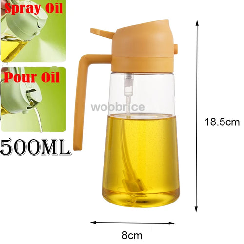 2in1 Kitchen Spray Oil Dispenser Oil Sprayer Polisher or Oil Brush for