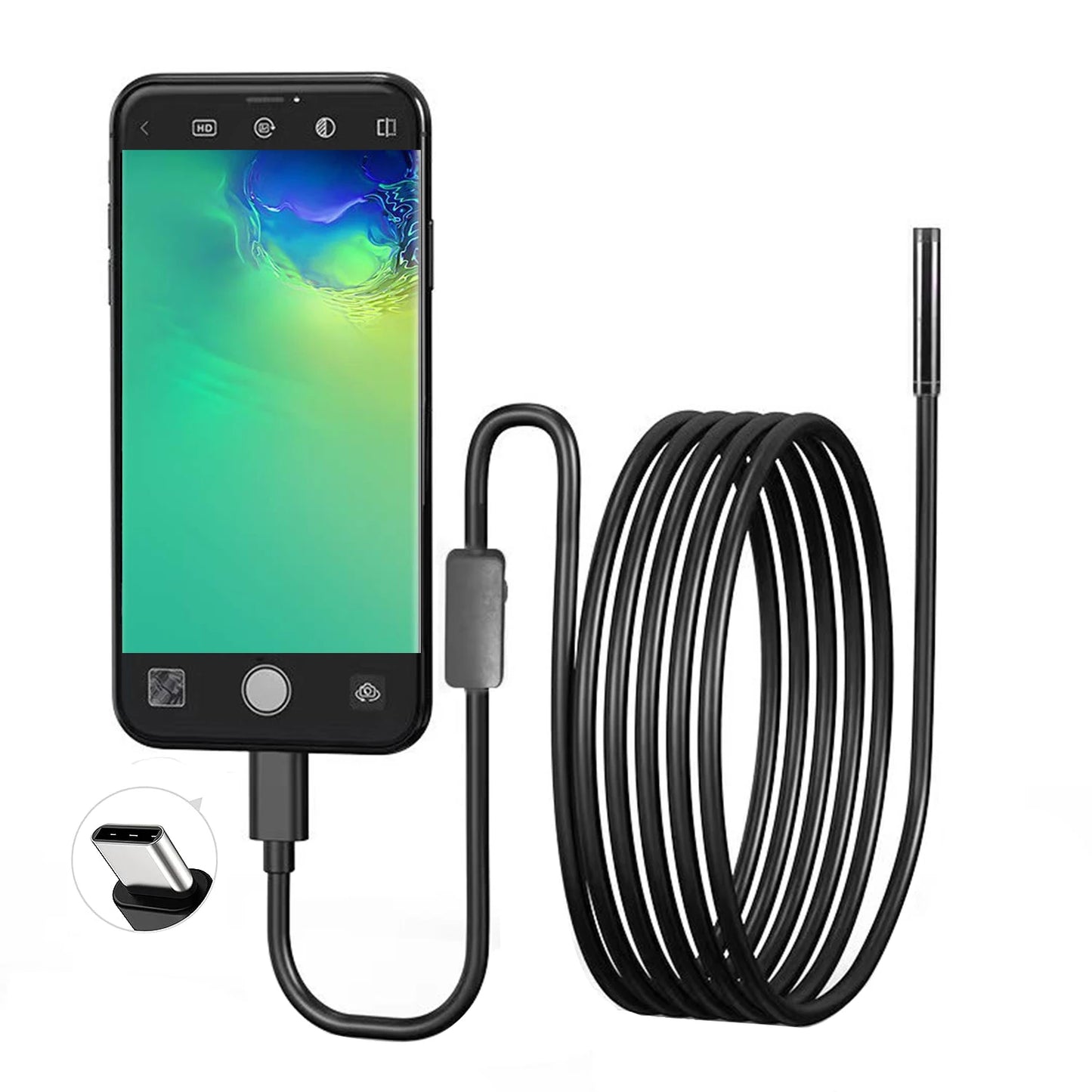5.5MM 8.0MM 7.0MM TYPE-C Endoscope Camera 6 LEDs Adjustable USB Android Flexible Inspection Borescope Cameras for Phone PC