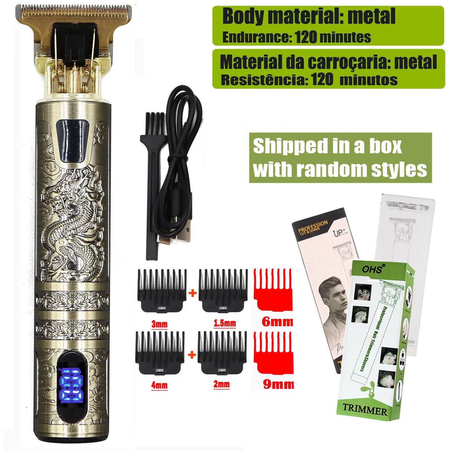 Vintage T9 Hair Clipper Beard Shaving Body Hair Trimmer Clippers Electric Men Haircut Machine 0mm Barber Shaver
