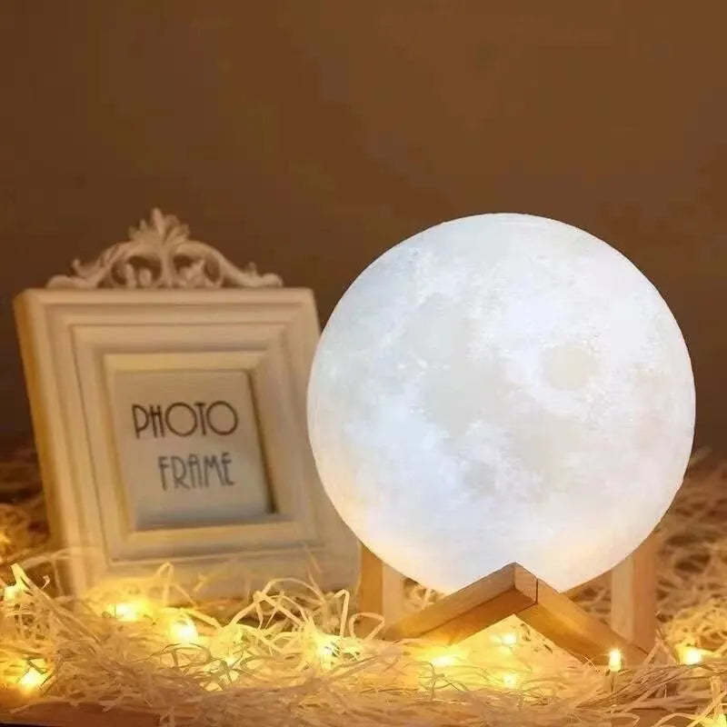 1 LED Moon Light Galaxy Light, DIY Moon Night Light, Ragazza, Ragazzo, Bambino, Regalo di Compleanno Donna, Decorazione Camera da Letto (Luce Calda)