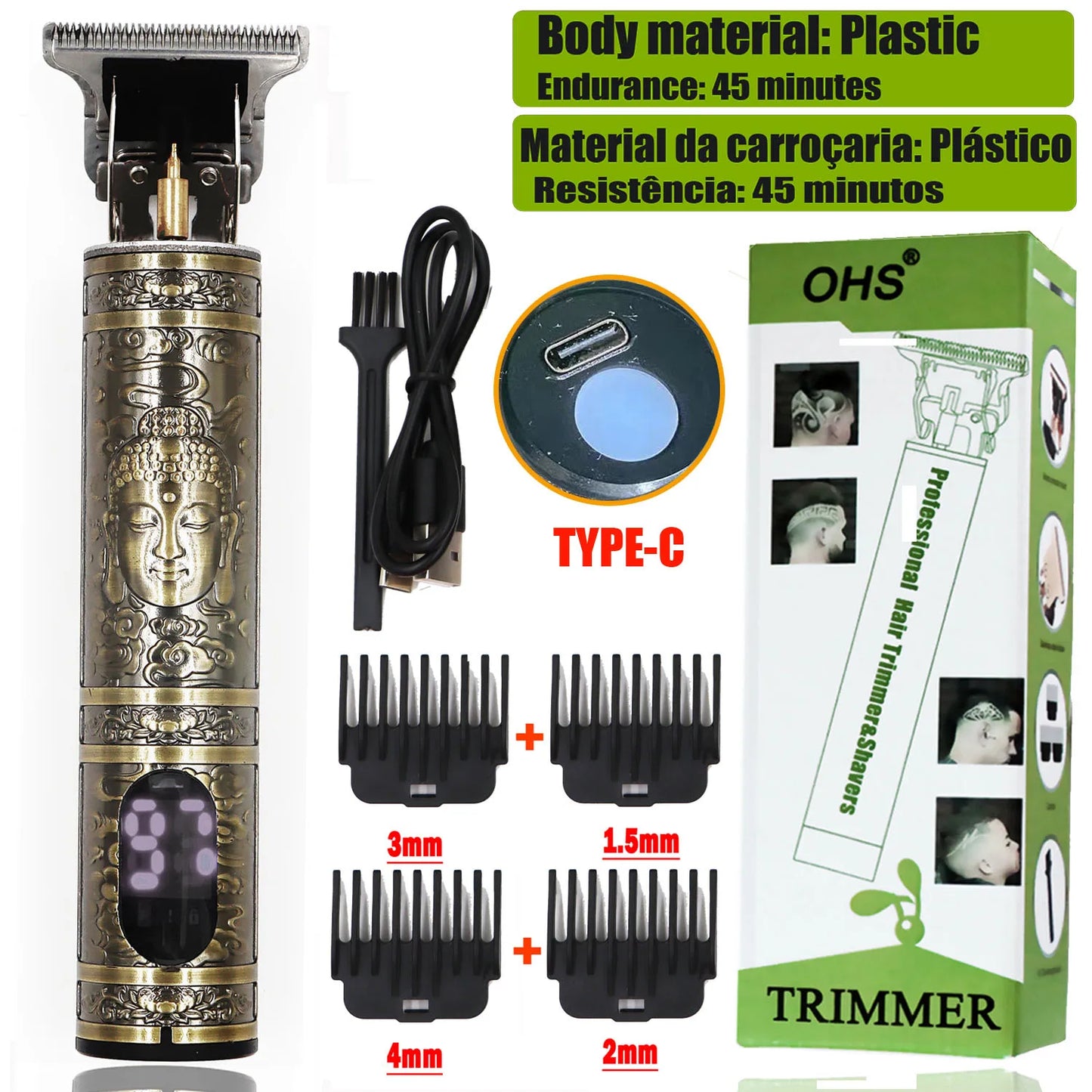 Vintage T9 Hair Clipper Beard Shaving Body Hair Trimmer Clippers Electric Men Haircut Machine 0mm Barber Shaver