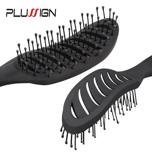 Spazzolatrice per capelli ricci Styling Curly Hair Brush Salon Massager Comb Brush Detangling Drying Brush Anti Static Curved Vent Brush Massaggio cuoio capelluto comb